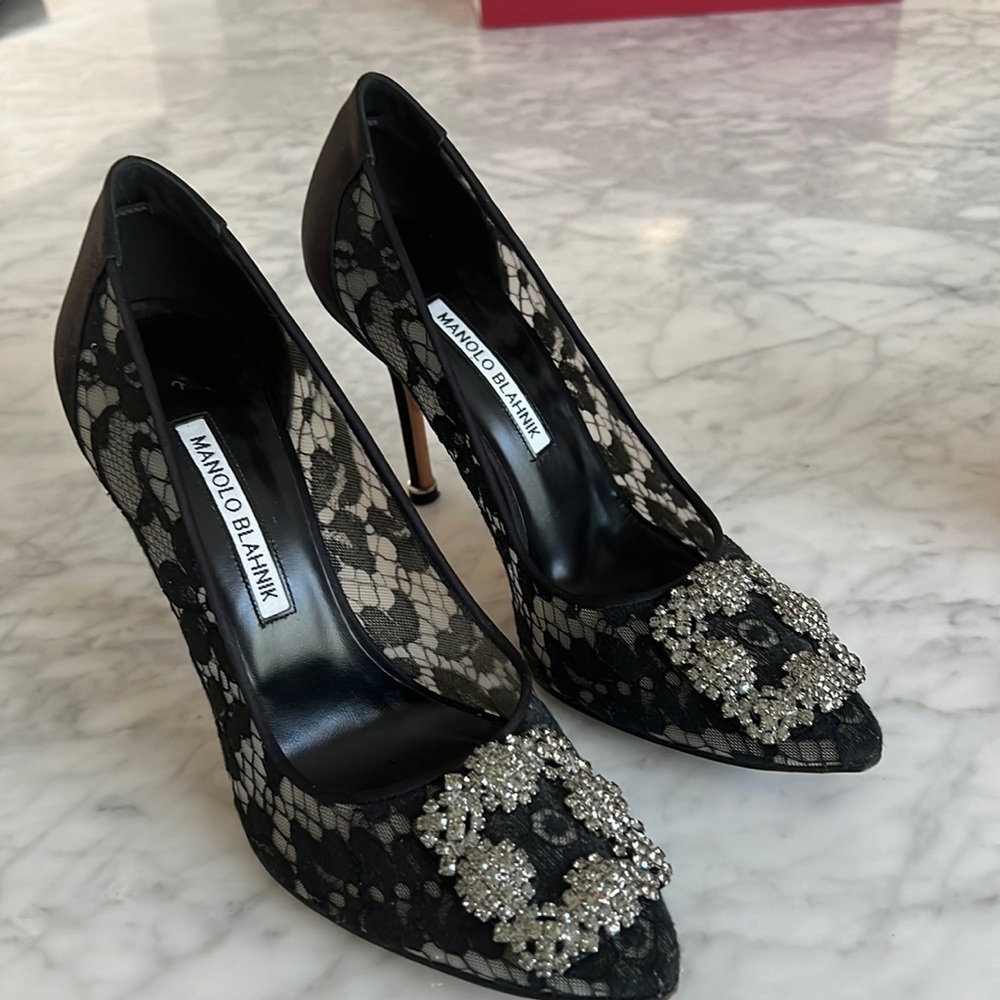 Manolo Blahnik Lace Pumps